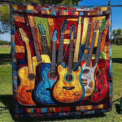 Melody Of Color Artistic Guitars Blanket - D288 - Premium Blanket