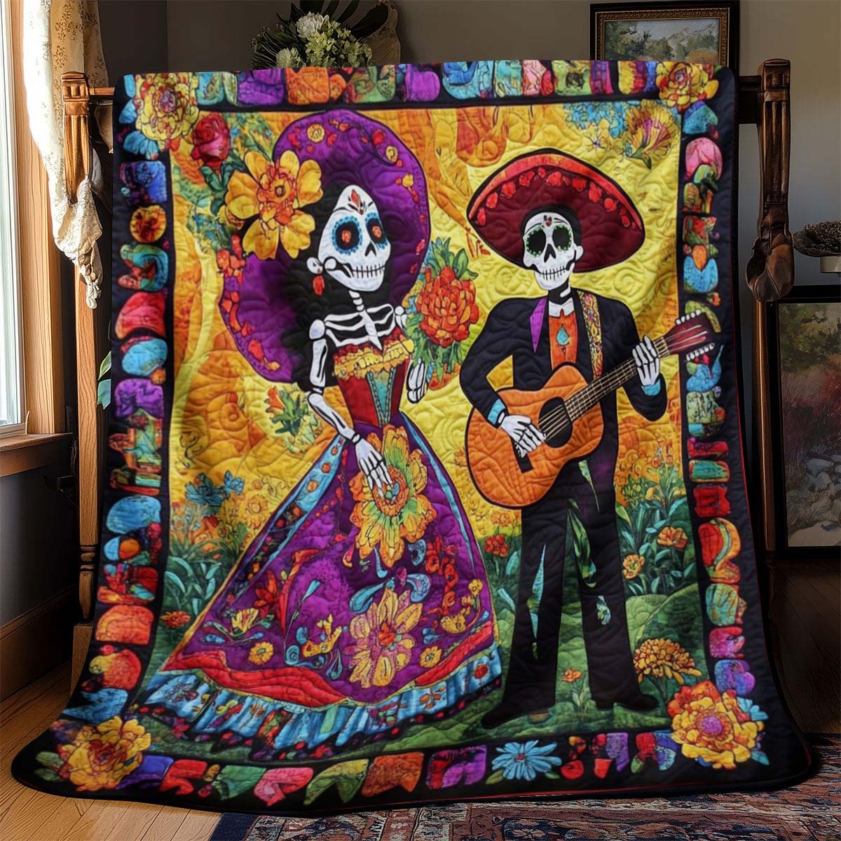 Dia De Los Muertos Blanket - D293 - Premium Blanket