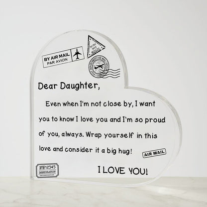 I Love You - D352 - Heart Shaped Acrylic Plaque