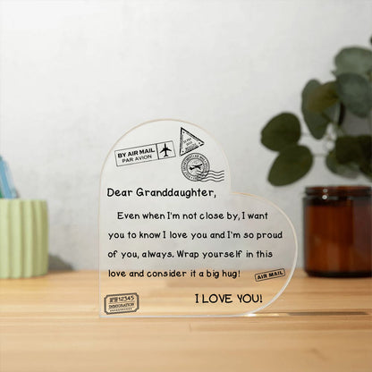 I Love You - D352 - Heart Shaped Acrylic Plaque