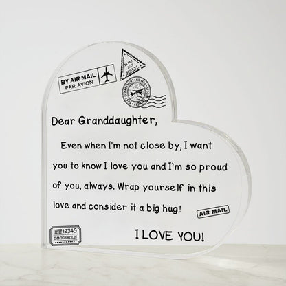 I Love You - D352 - Heart Shaped Acrylic Plaque