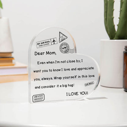 I Love You - D352 - Heart Shaped Acrylic Plaque