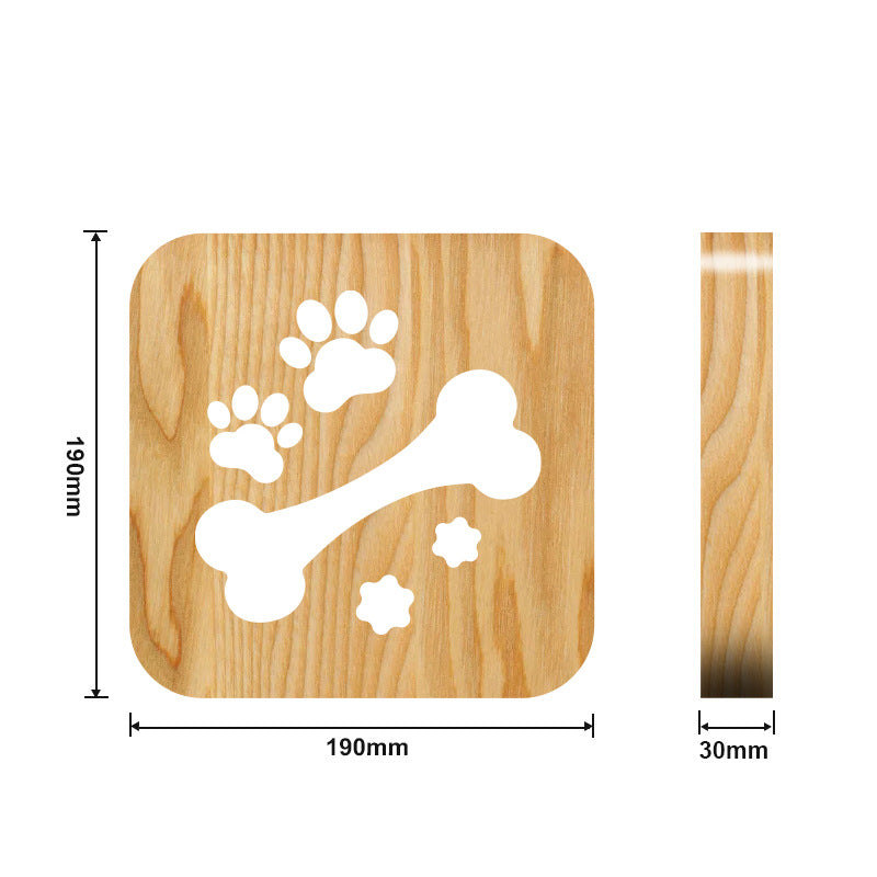 Dog Bone Wooden Decorative Light