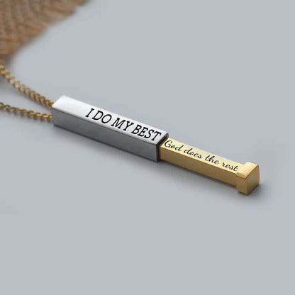 I Do My Best God Does The Rest Hidden Message Necklace