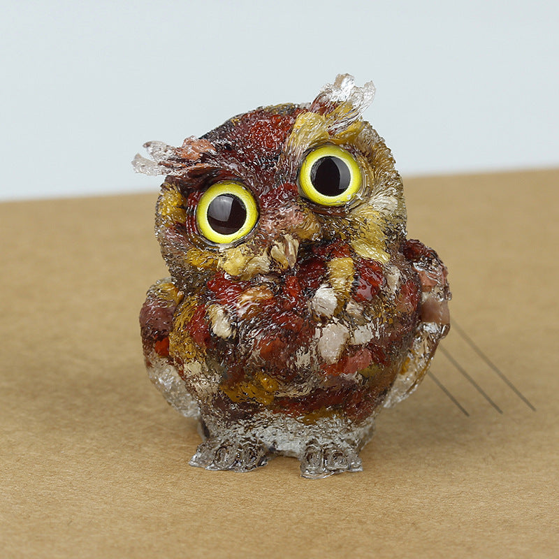 Egg Yolk Stone - Handmade Natural Crystal Gemstone Owl