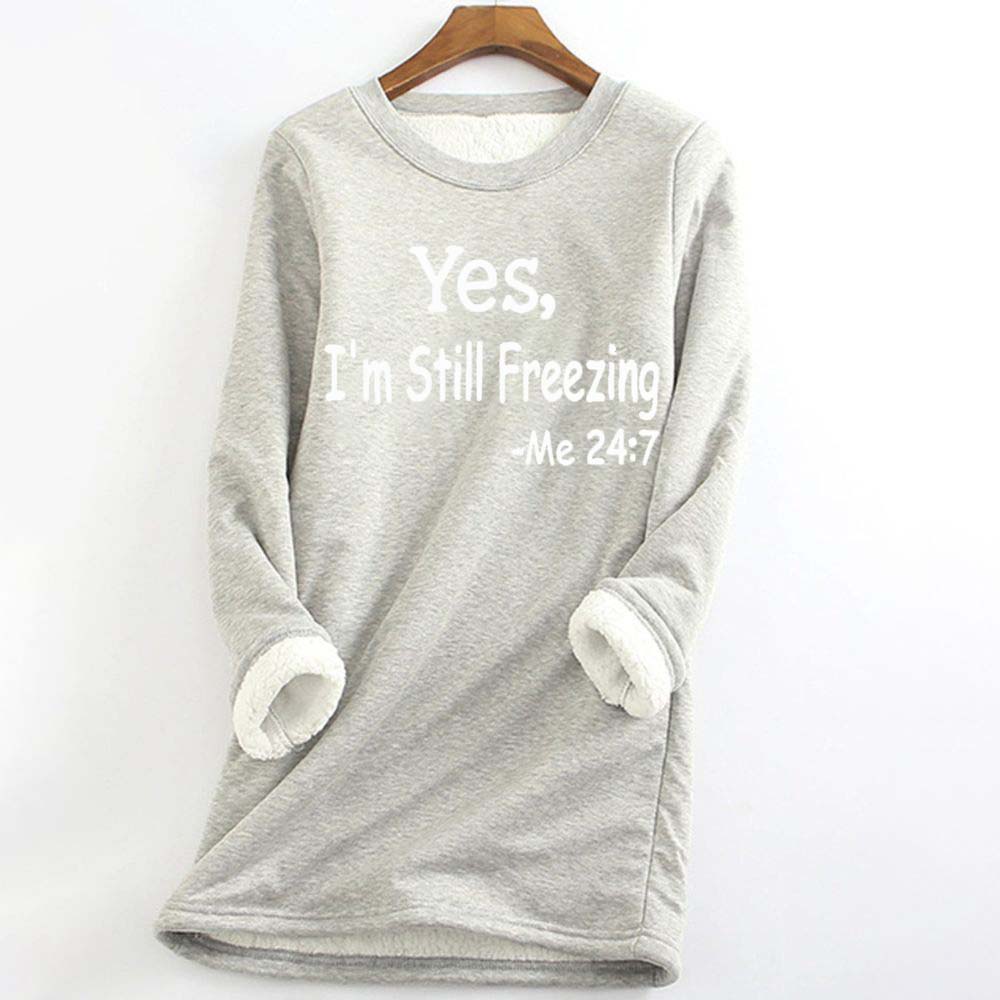 Women's Sweatshirt Pullover Fleece Teddy Fuzzy Letter Casual Round Neck Long Sleeve Top