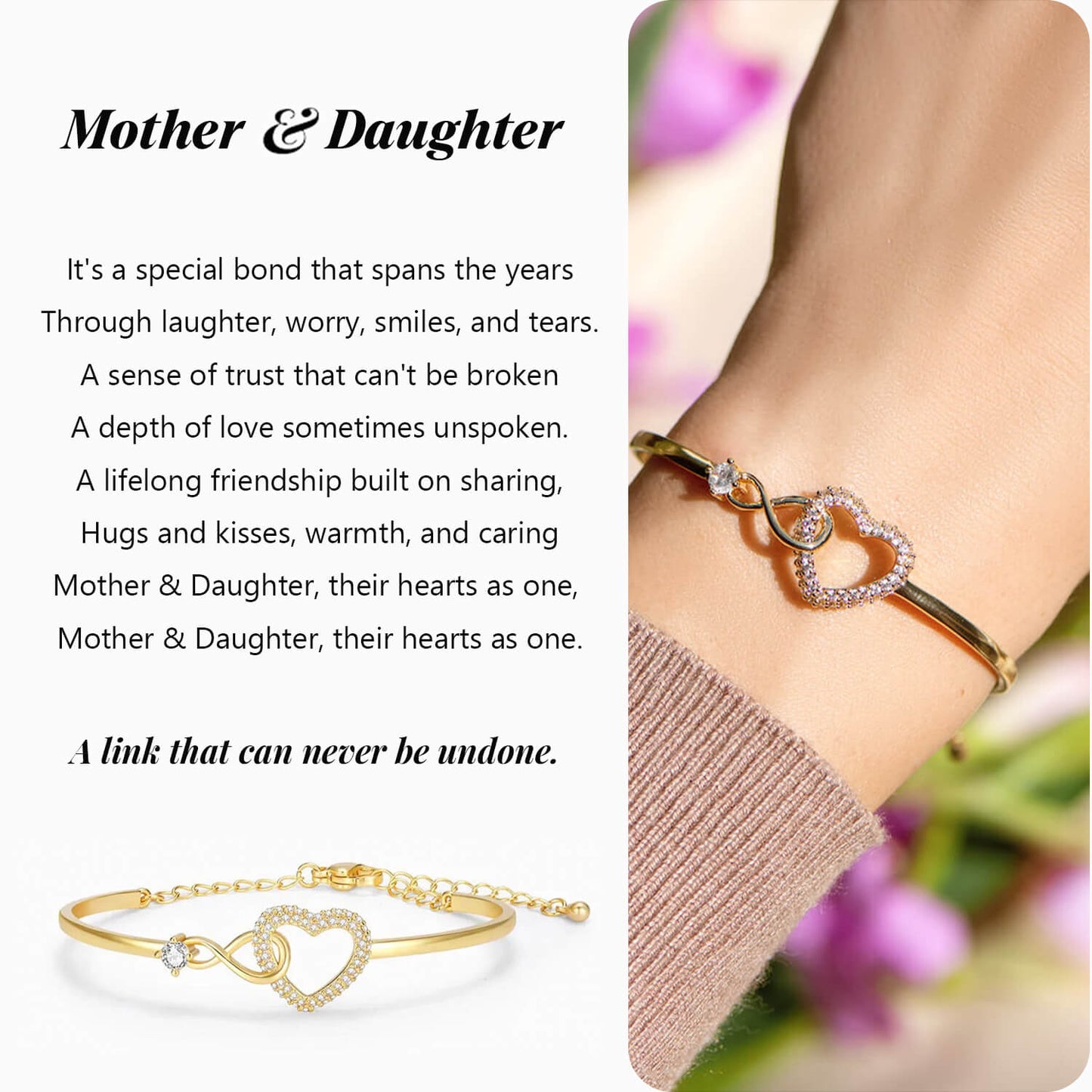 Mother & Daughter - Infinity Heart Bracelet