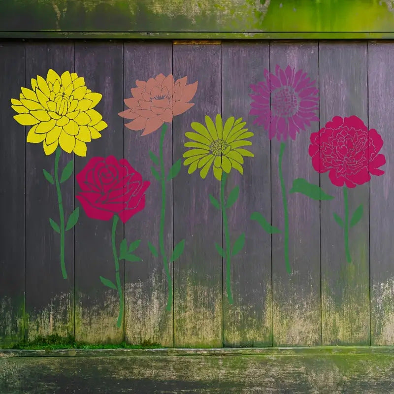 Blooming Flowers Garden Stencils - DIY Decoration