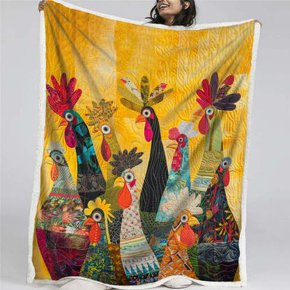 Sunrise Roosters Blanket - H142 - Premium Blanket