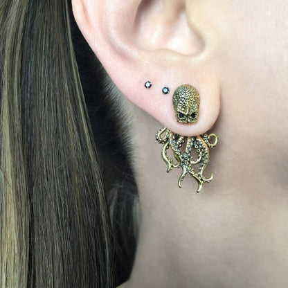 Vintage Gothic Punk Octopus Earrings 🐙