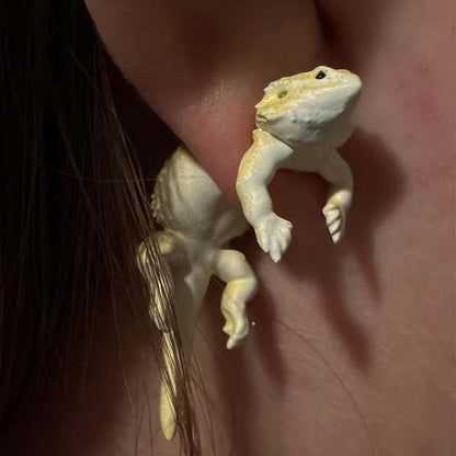 3D Lizard Earrings - Punk Gothic Style 🦎