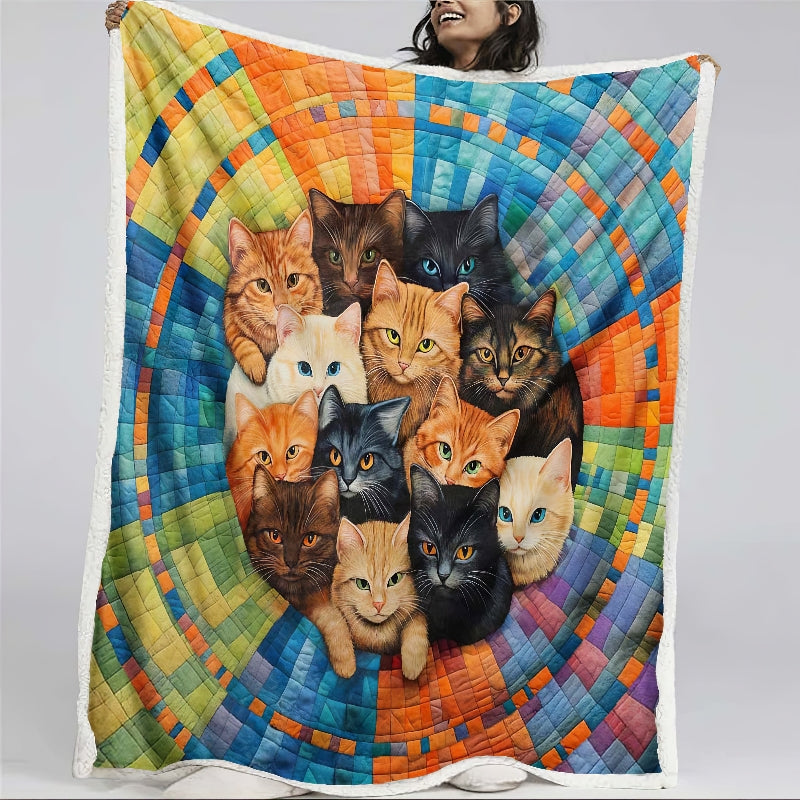 Whirling Cats Dream Blanket - H193 - Premium Blanket