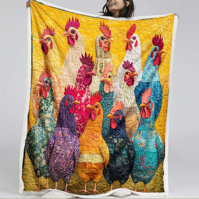 Radiant Roosters Blanket - H196 - Premium Blanket