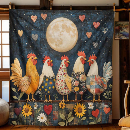 Moonlit Roosters Blanket  - H197 - Premium Blanket