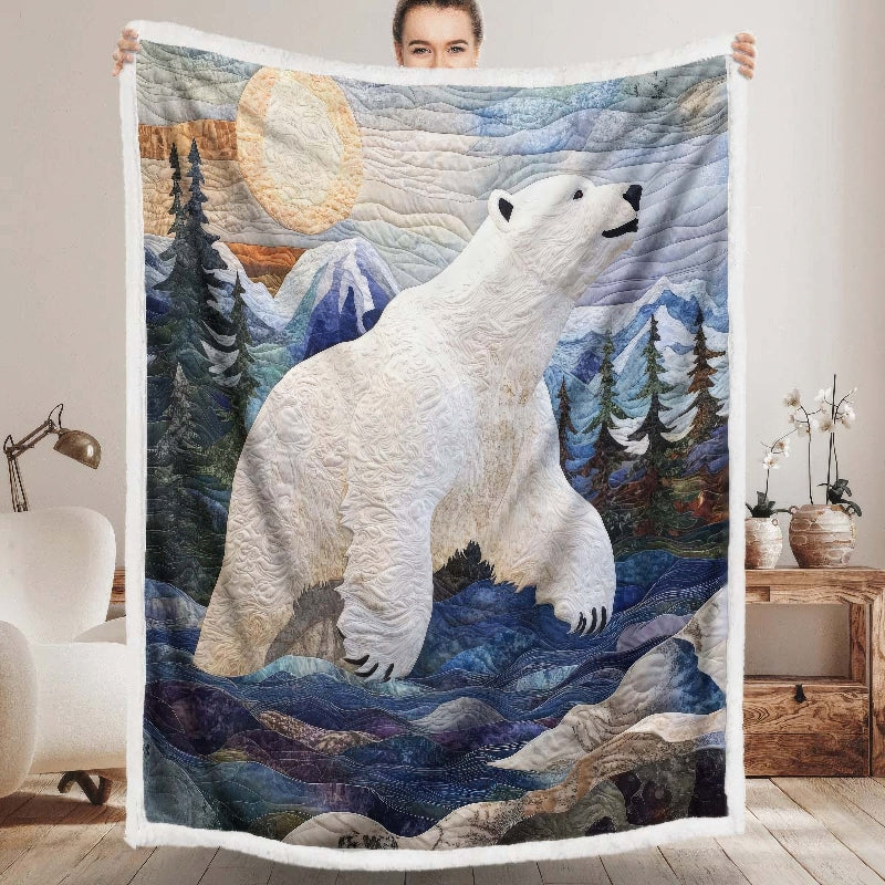 White Wilderness Bear Blanket - H205 - Premium Blanket