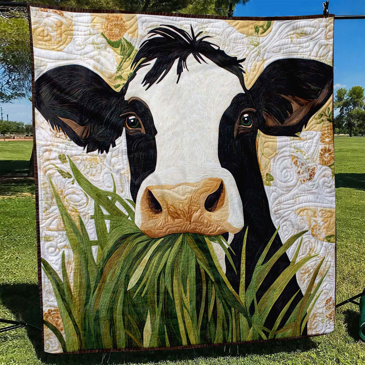 Grass Grazing Cow Blanket - H218 - Premium Blanket