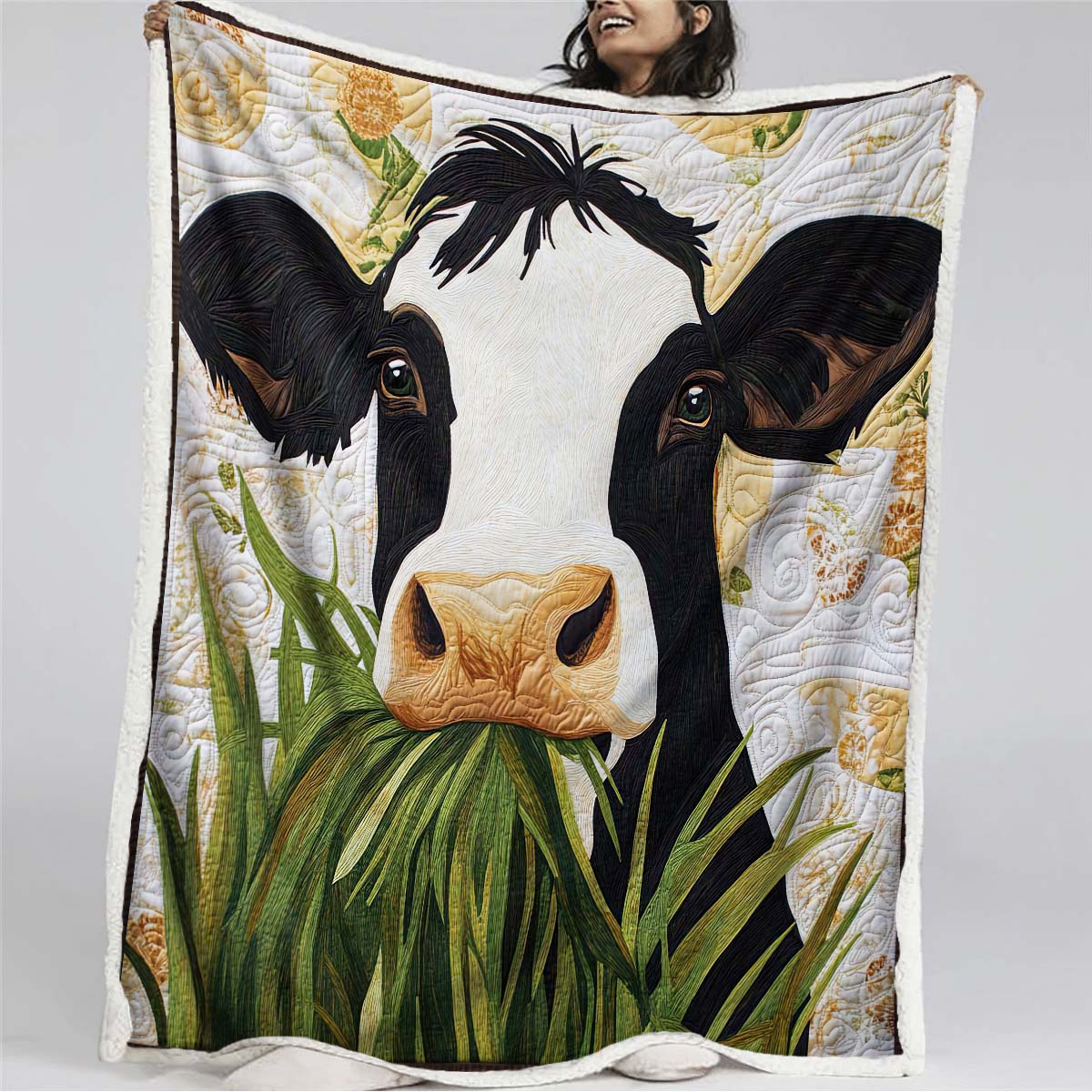 Grass Grazing Cow Blanket - H218 - Premium Blanket