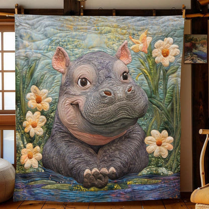 Playful Hippo Splash Blanket - H227 - Premium Blanket