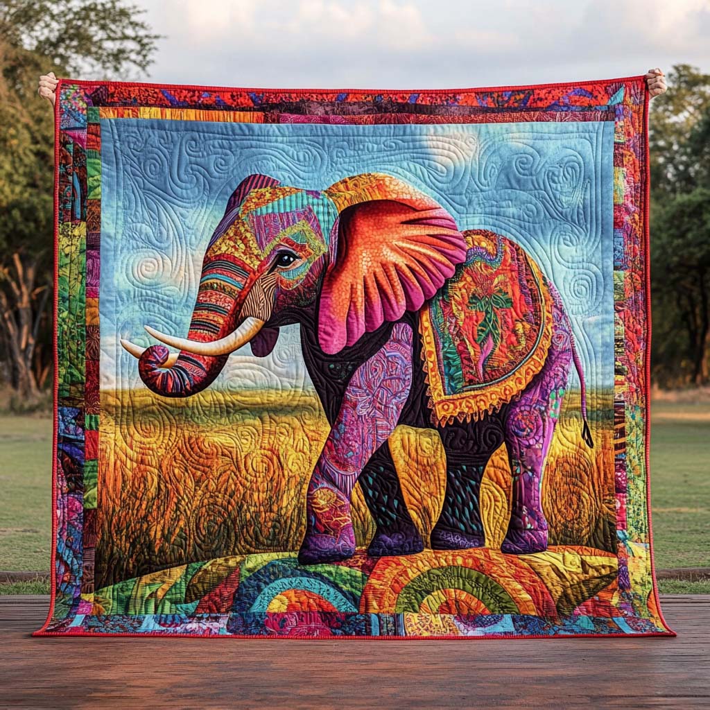 Colorful Elephant Blanket - H235 - Premium Blanket