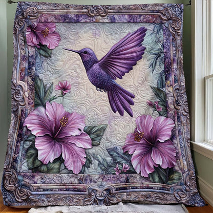 Purple Hummingbird Blanket - H242 - Premium Blanket