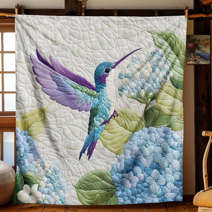 Hydrangea Dreamscape Hummingbird Blanket - H243 - Premium Blanket