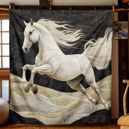 Graceful White Horse Blanket - H256 - Premium Blanket