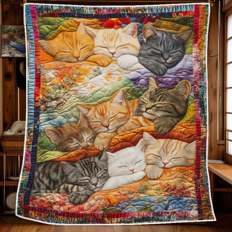 Slumbering Kitties Blanket - H258 - Premium Blanket