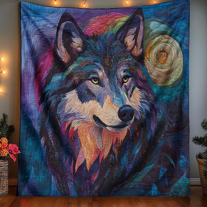 Wolf in the Night Blanket - H271 - Premium Blanket