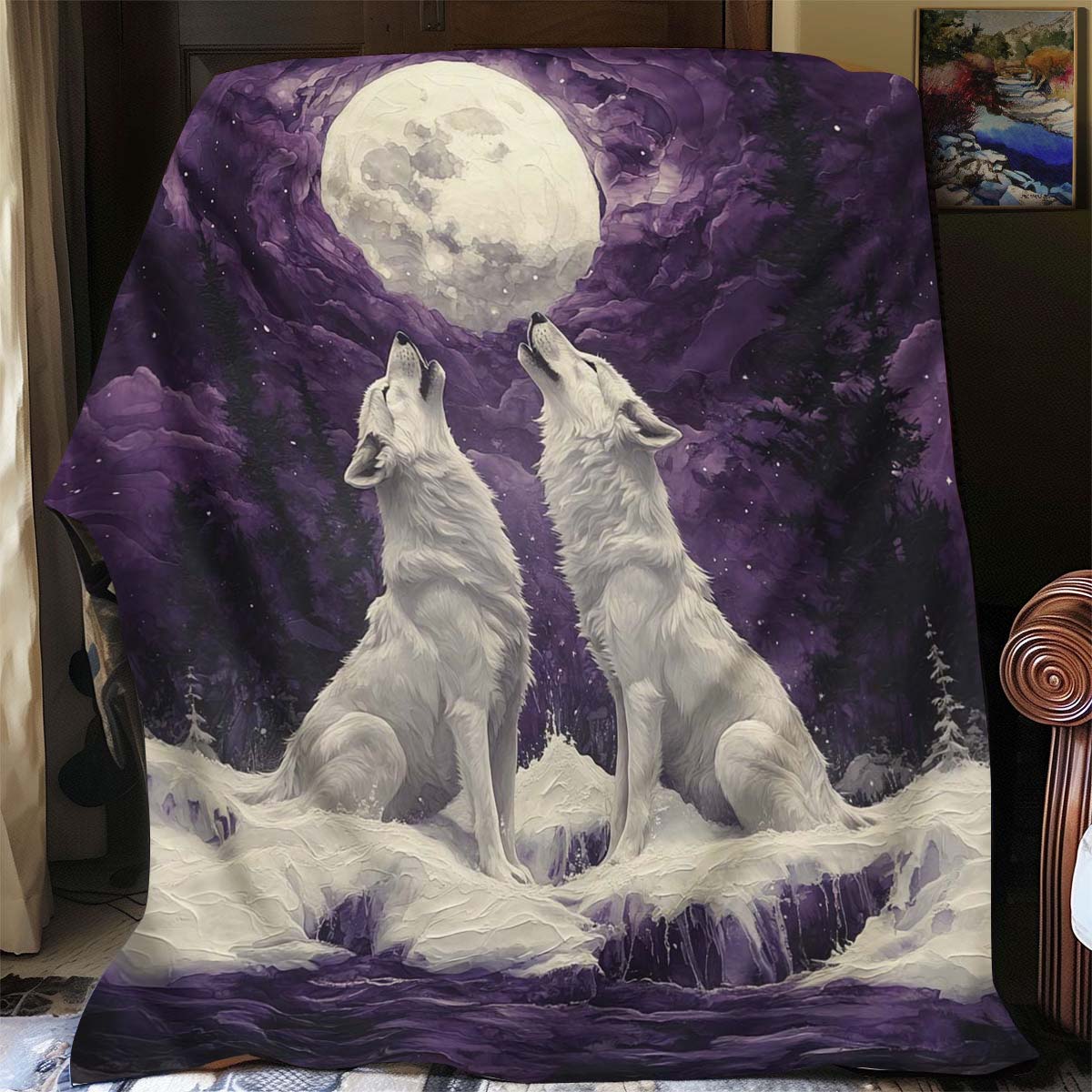 Mystic Moonlight Wolves Blanket - H272 - Premium Blanket