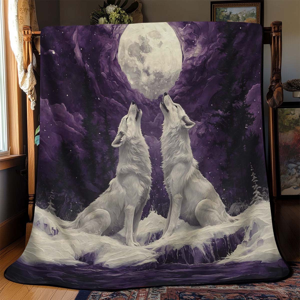 Mystic Moonlight Wolves Blanket - H272 - Premium Blanket