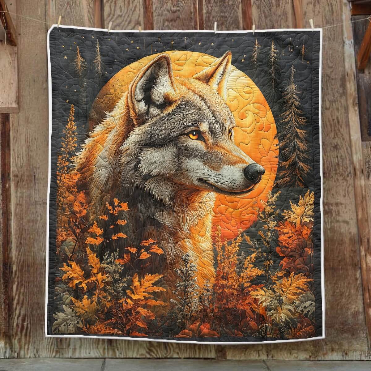 The Autumn Vintage Wolf Blanket - H279 - Premium Blanket