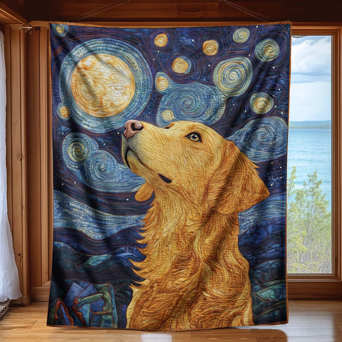 Moonlight Golden Retriever Blanket - H290 - Premium Blanket