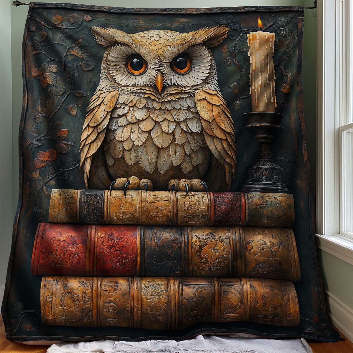 Bookish Owl Blanket - H293 - Premium Blanket