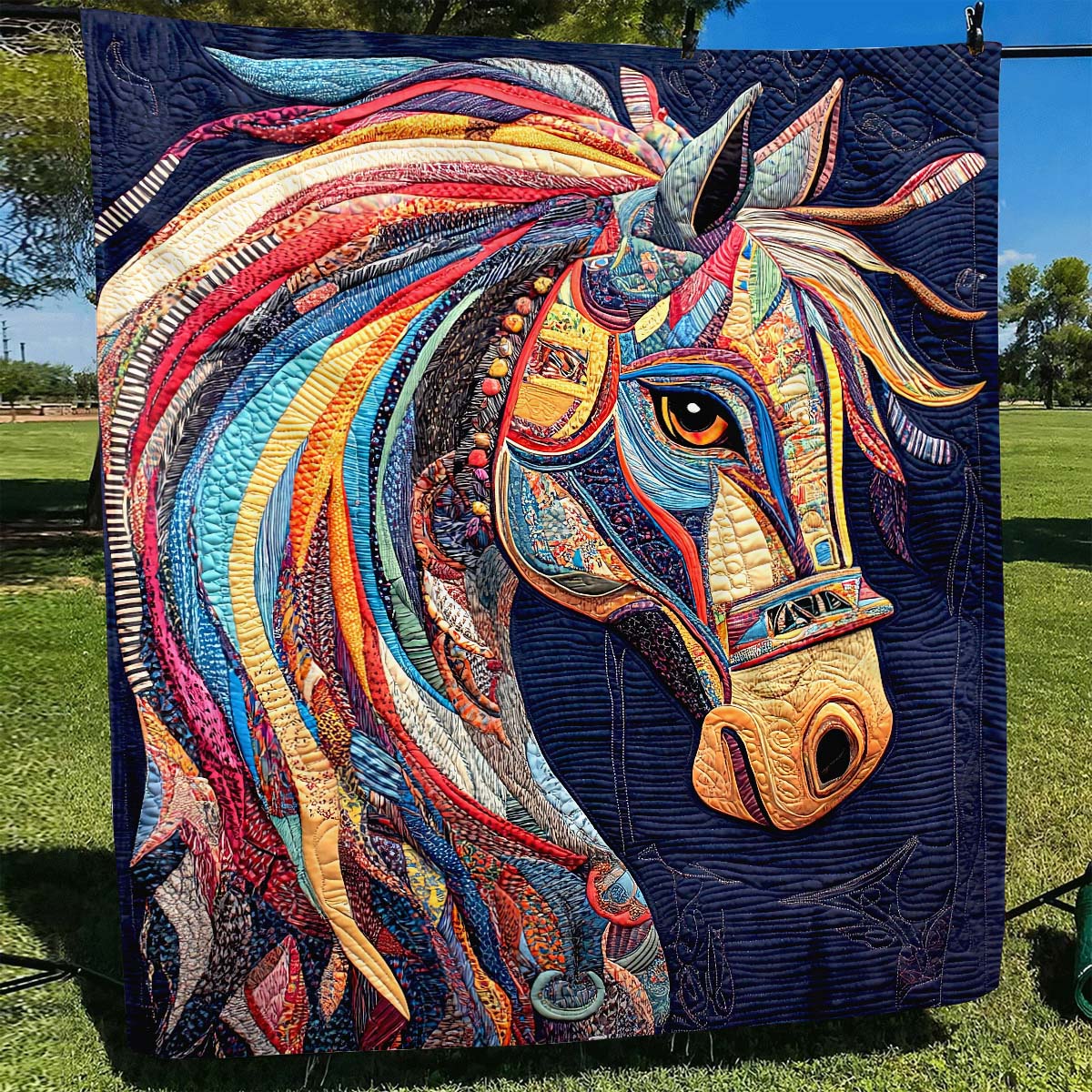 Rainbow Rider Horse Blanket - H301 - Premium Blanket