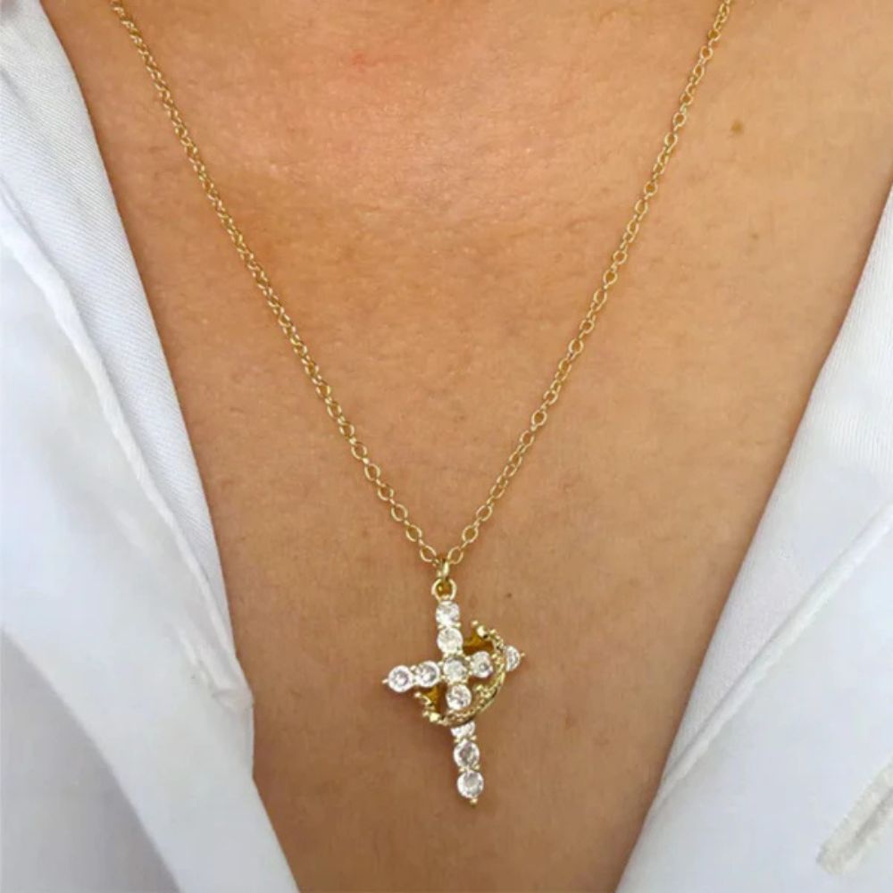 Crown Cross Necklace