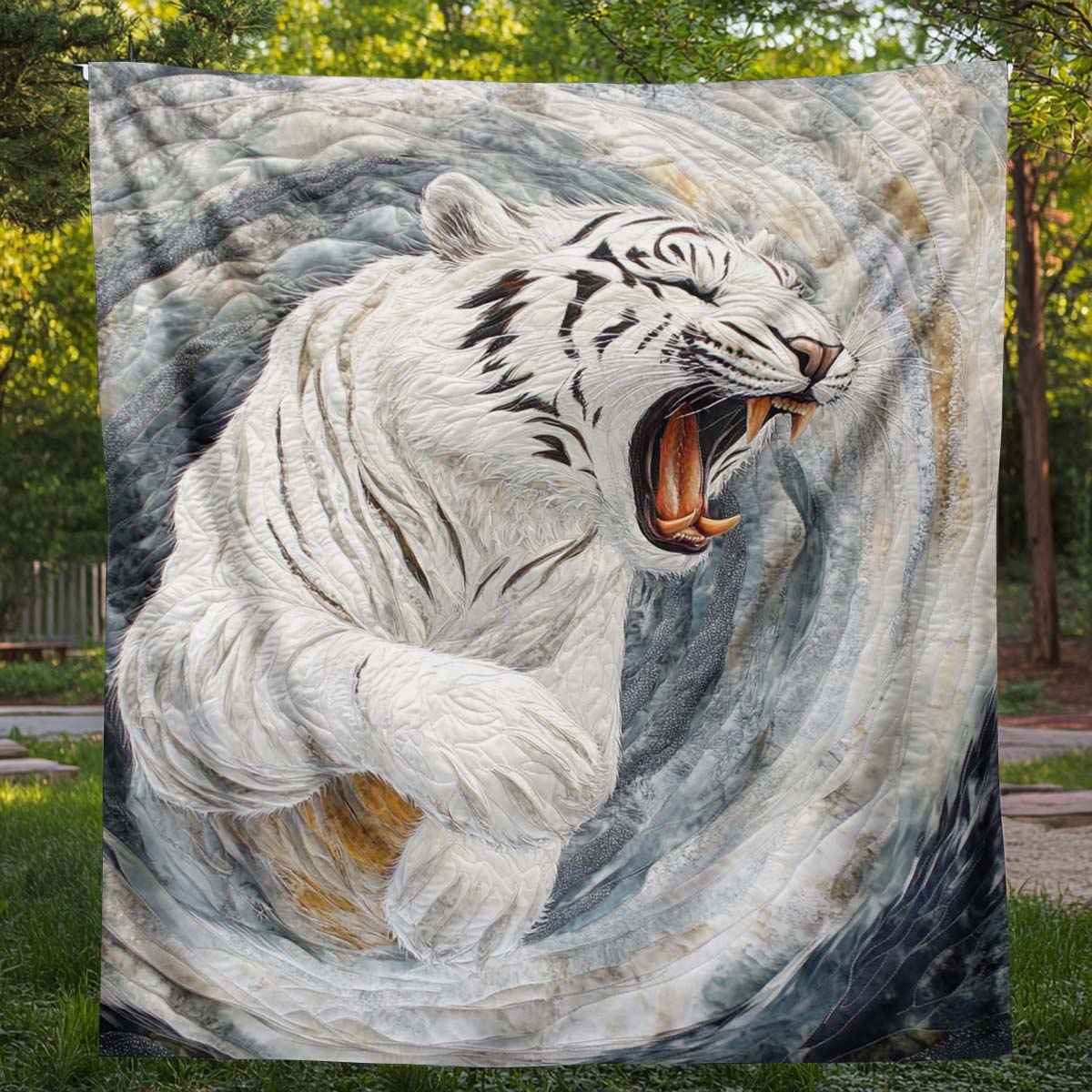 Savage Roar White Tiger Blanket - H310 - Premium Blanket