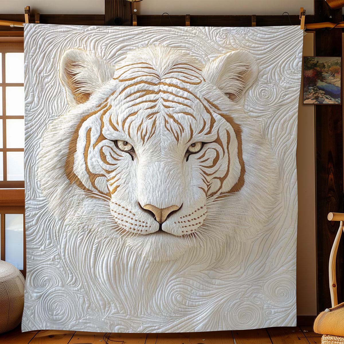 Power of The White Tiger Blanket - H317 - Premium Blanket