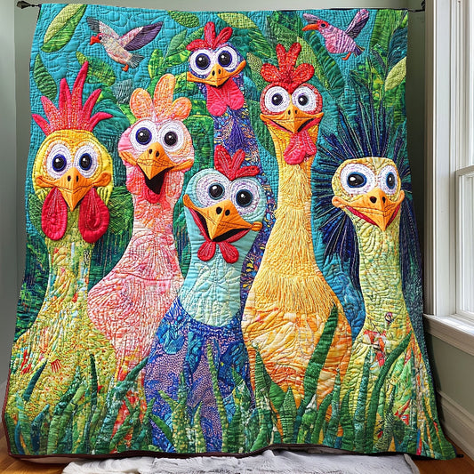 Whimsical Cute Chickens - H325 - Premium Blanket