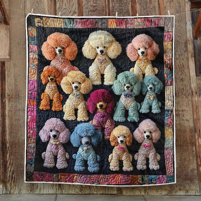 Whimsical Poodle Blanket - H329 - Premium Blanket