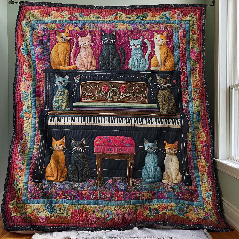 Melodic Cats Blanket - H338 - Premium Blanket