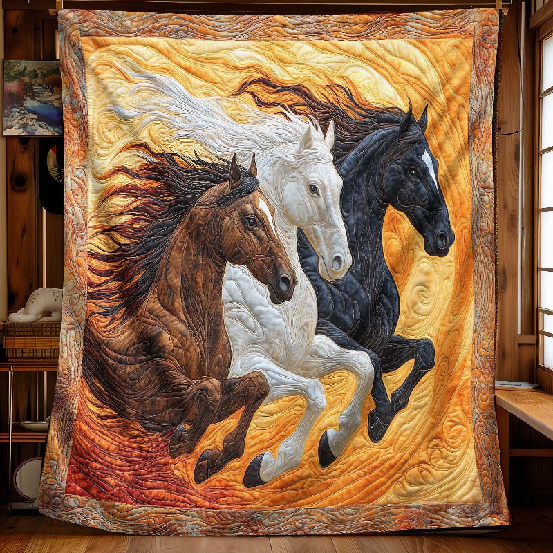 Running Free Horses Blanket - H341 - Premium Blanket