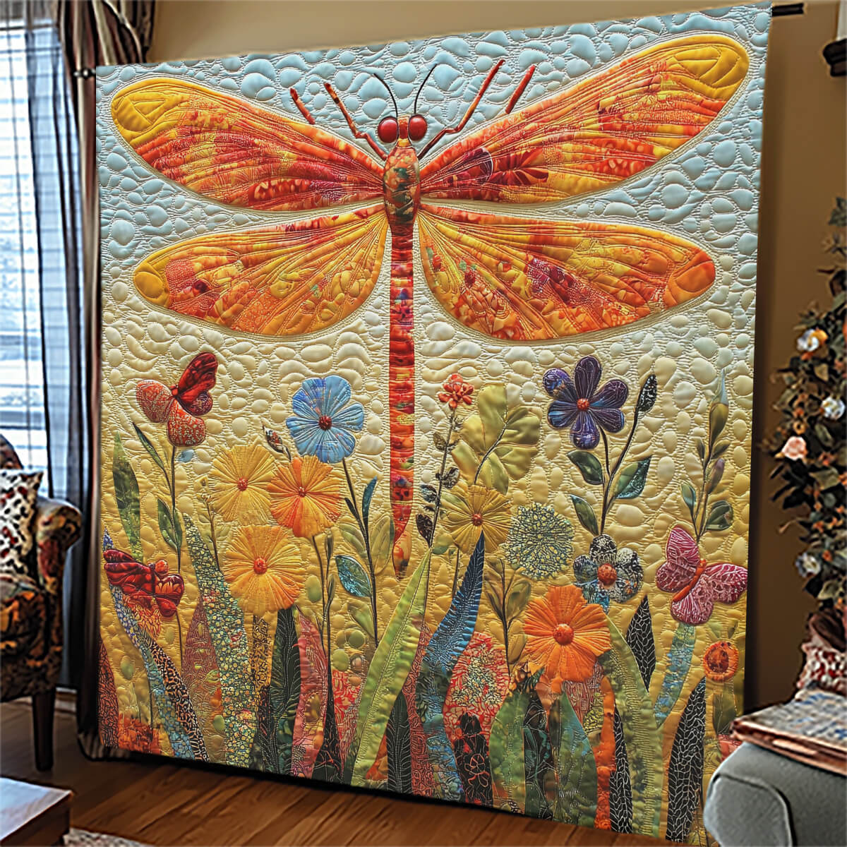 Whimsical Dragonfly Elegance Blanket - H342 - Premium Blanket