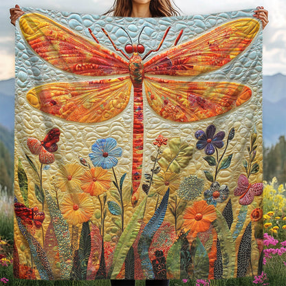 Whimsical Dragonfly Elegance Blanket - H342 - Premium Blanket