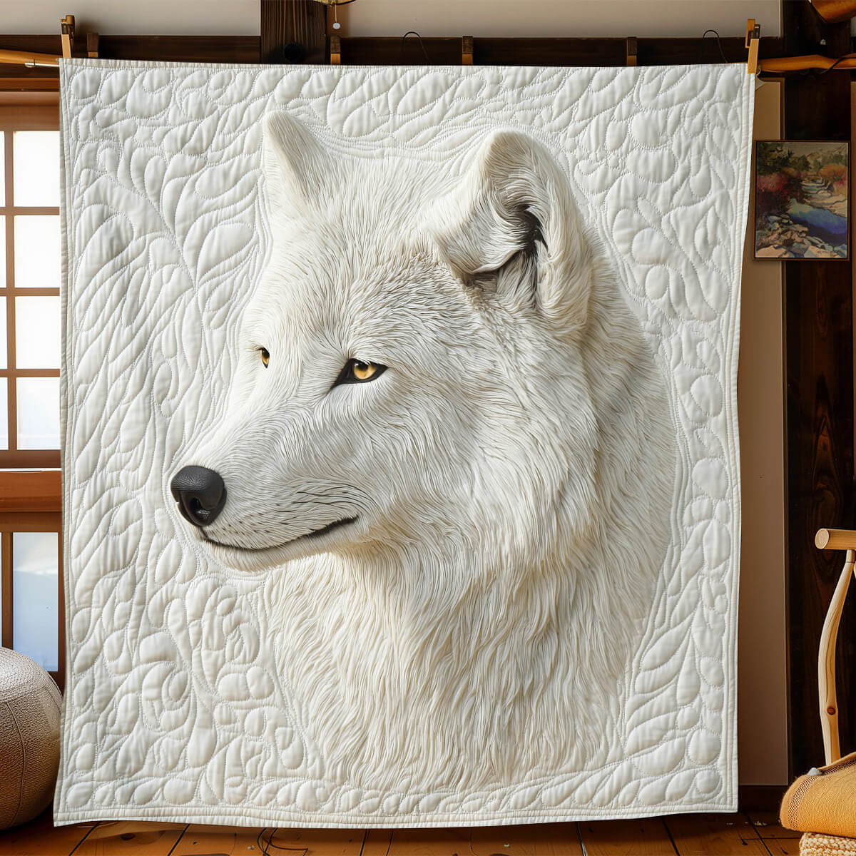 Ethereal White Wolf Blanket - H349 - Premium Blanket