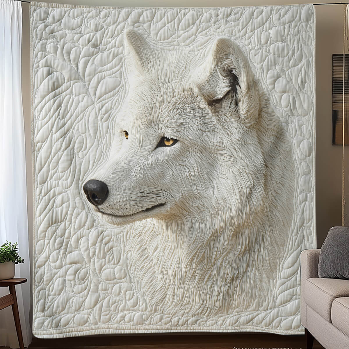 Ethereal White Wolf Blanket - H349 - Premium Blanket