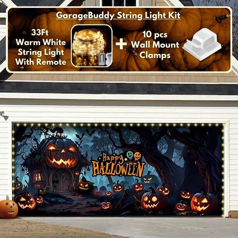 Pumpkin House Halloween Garage Door Covers HC002