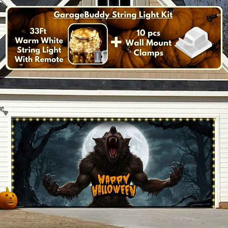 Werewolf Scene Halloween Garage Door Covers HC010