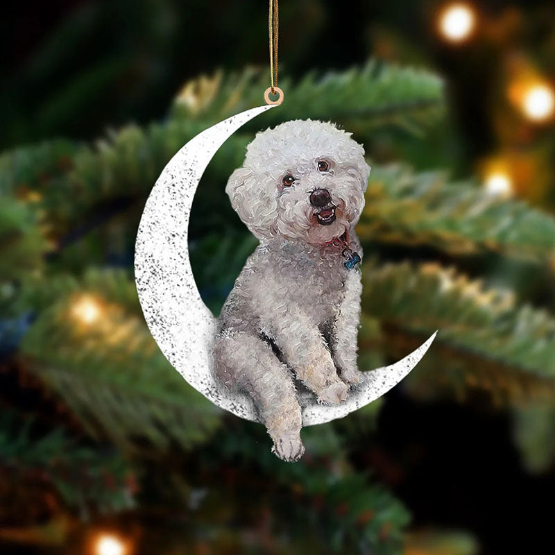 Bichon Frise Sit On The Moon Ornament MO005