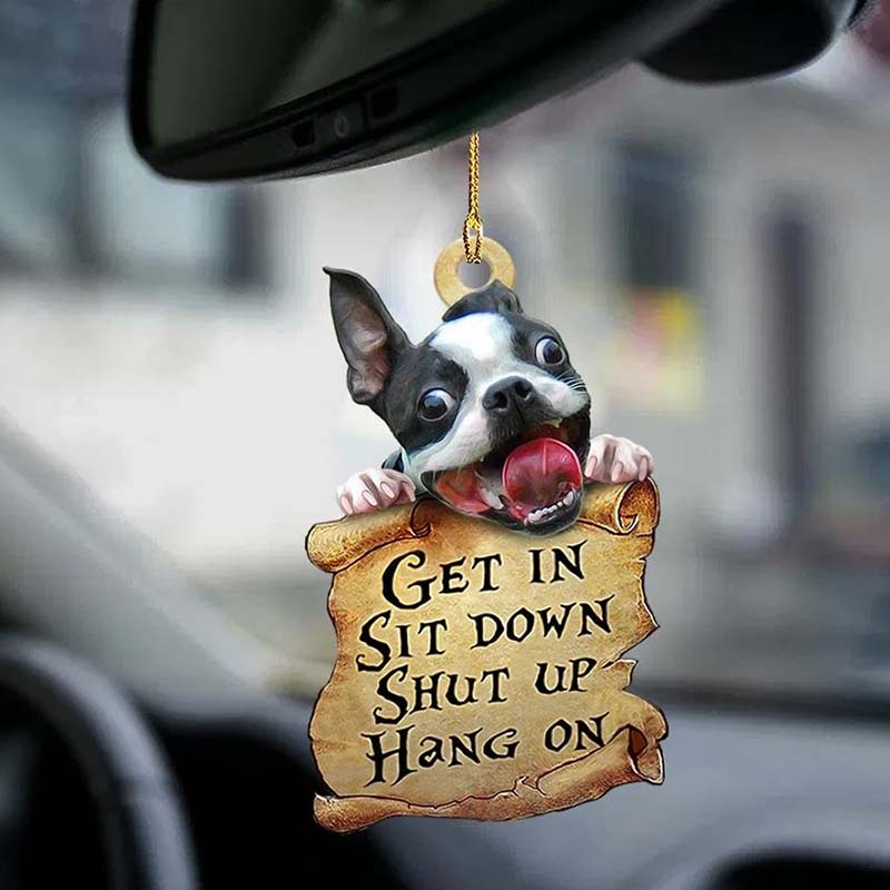 Boston Terrier Get In Ornament GI001