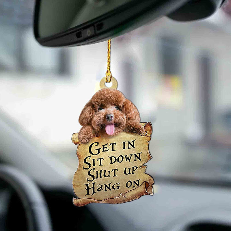 Poodle Get In Ornament GI025